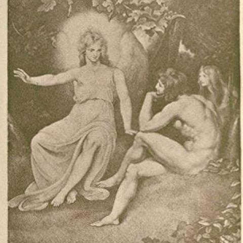 Illustration, "He brought thee into this delicious grove," Paradise Lost, page 146