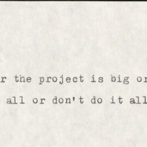 Excerpt from Brad Pye, Jr.'s Personal Notes