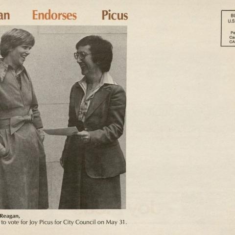 Postcard, Maureen Reagan endorsement