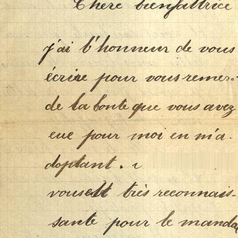 Letter from French girl Madeleine Bechtel