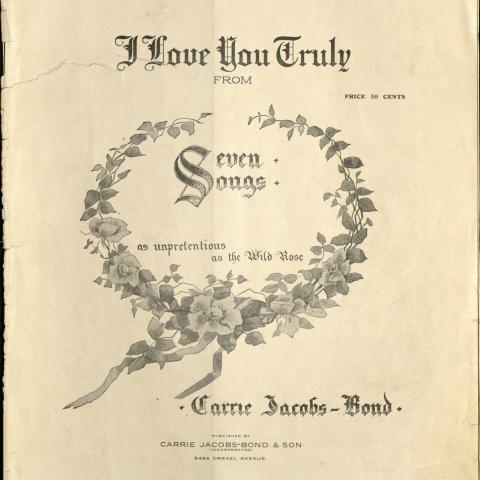 “I Love You Truly” cover, 1900, Library of the Institute for the Study of Women in Music Collection