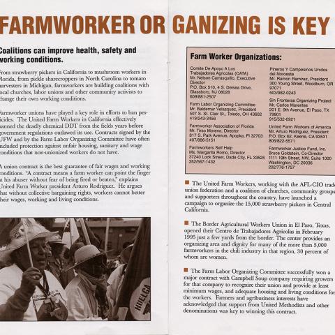 Booklet supporting the United Farmworkers Union, circa 1980. Millie Moser Smith papers