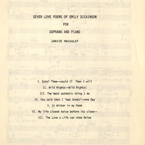 Seven Poems of Emily Dickinson