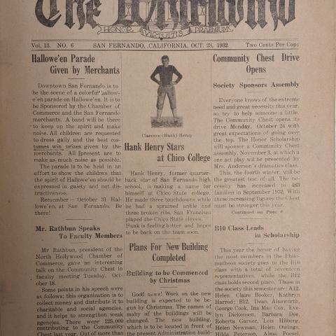 The Whirlwind front page, October 28, 1932, Baldwin-Shaffner Family Collection