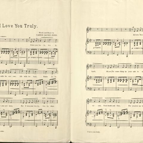 “I Love You Truly” music, 1900, Library of the Institute for the Study of Women in Music Collection