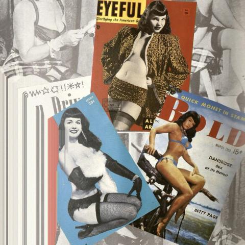 Collage of Betty Page photographs, page 4, in Betty Page: Queen of Pin-Up, 1993