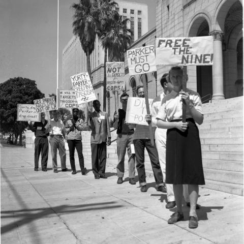 A protest to free nine members of the Nation of Islam arrested on April 27, 1962, Harry Adams Photograph Collection