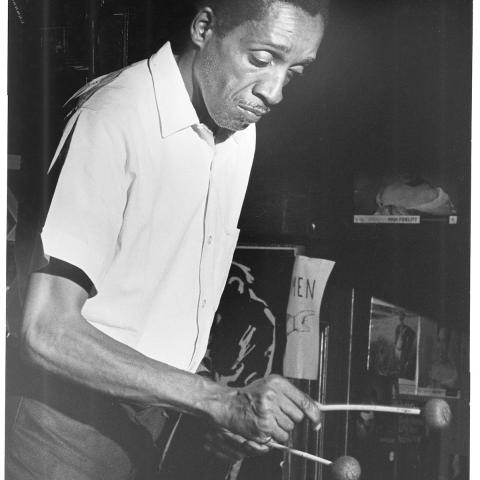 Milt Jackson playing the vibes at Shelly's Manhole, Los Angeles, 1970.