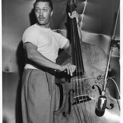 Bassist Red Callender performing at Club Oasis, Los Angeles, 1950.