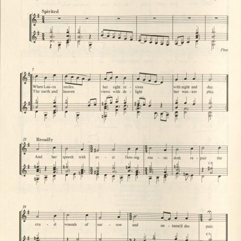 Musical score, "When Laura Smiles," from 14 Songs of Love With Guitar