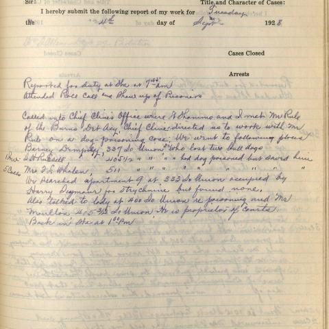 Record of a dog-poisoning case
