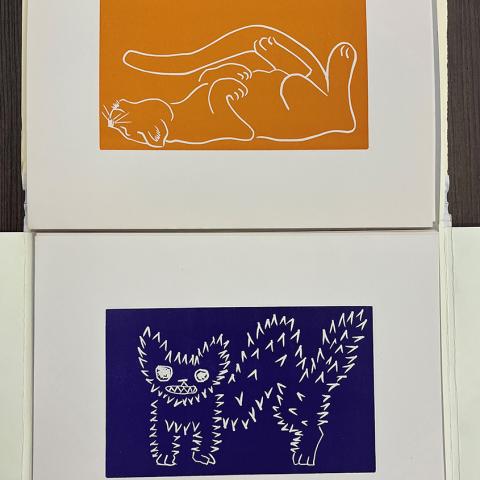 Block prints from A Portfolio of Cats by Robert Quick, N7660 .Q4