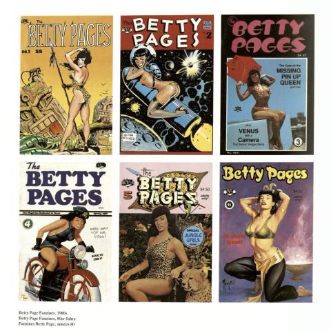 Collage of The Betty Pages covers found in Betty Page: Queen of Pin-up, 1993