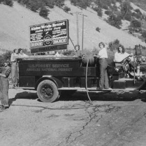 U. S. Forest Service Angeles National Forest fire truck, ca. 1920s, BUR92