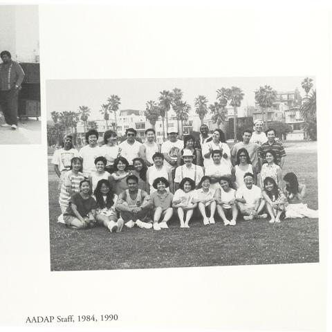Group photographs of AADAP staff from 1984 and 1990. From "AADAP : 25 years, a photographic essay", HV5833 .L67 A23 Group photographs of AADAP staff from 1984 and 1990. From "AADAP : 25 years, a photographic essay", HV5833 .L67 A23