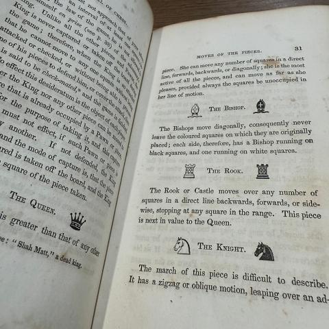 Moves of the pieces explained in The Manual of Chess