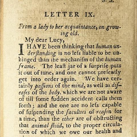 Letter from a Lady to her Acquaintance on Growing Old. PE 1495 .C65 1797