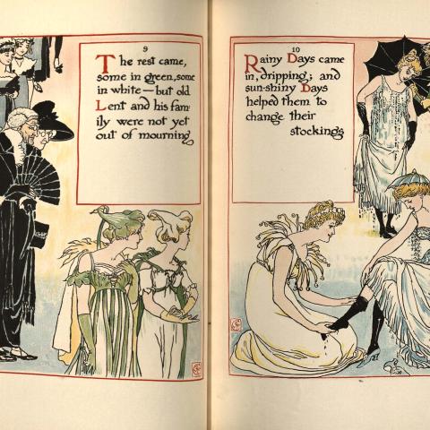 Pages 9-10 of "A Masque of Days," NC 242 C67 L35 1901