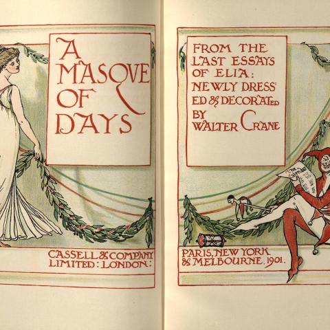 Title page from "A Masque of Days," NC 242 C67 L35 1901