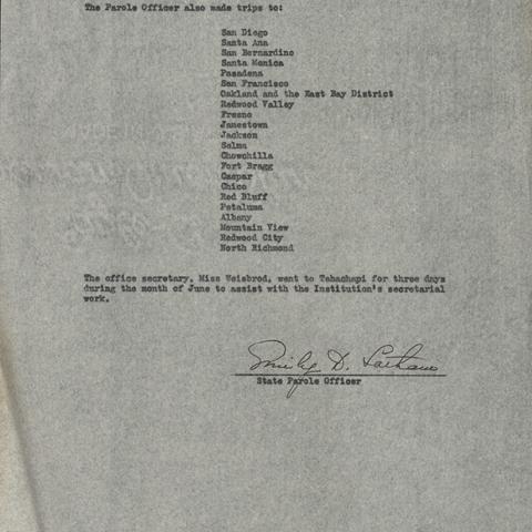Report of the State Parole Officer Emily D. Latham, California Institution for Women, Page 2 of 2, May 21, 1940 to June 18, 1940
