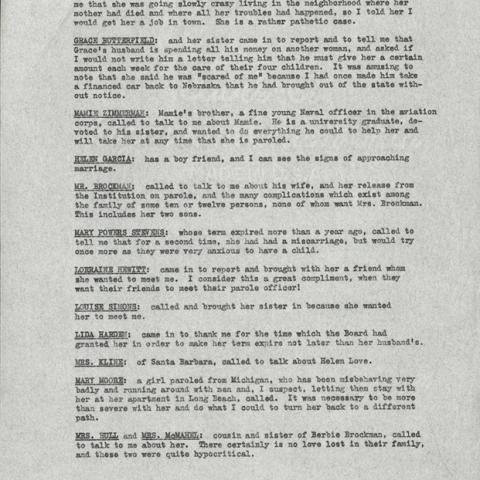 Report of the State Parole Officer Emily D. Latham, California Institution for Women, Page 2 of 4, March 19, 1940 to April 16, 1940