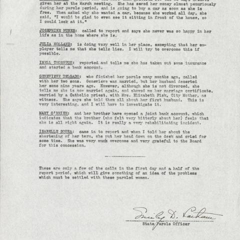 Report of the State Parole Officer Emily D. Latham, California Institution for Women, Page 4 of 4, March 19, 1940 to April 16, 1940