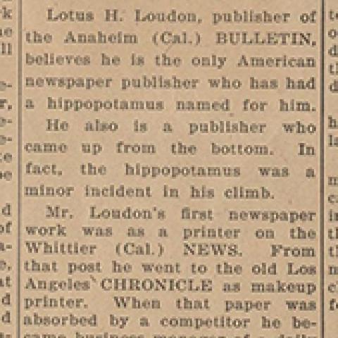 "Meet: Lotus H. Loudon," Newsdom, December 4, 1937