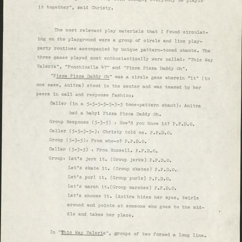 Lerner’s transcription and discussion of “Pizza Pizza Daddy-O,” URB.BLH, Box 18, Folder 32.