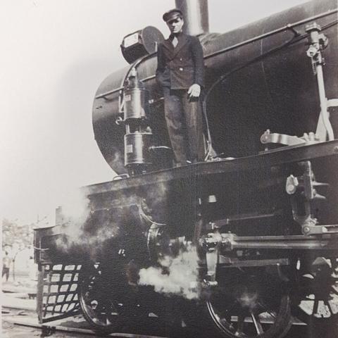 Photograph of Shanghai-Nanking-Tientsin-Peking Railroad Train, Nina Shestakoff Collection