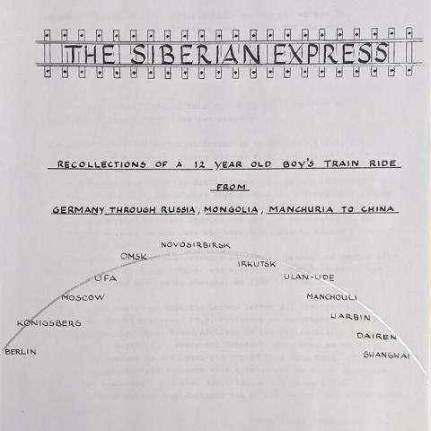 "The Siberian Express" Manuscript Cover, Bodo Zimmermann Collection