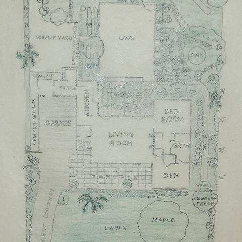 Planting chart, from high school herbarium