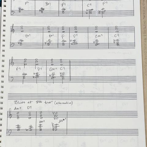 Piano Etudes for voicings written by Mimi Melnick, Mimi Melnick collection