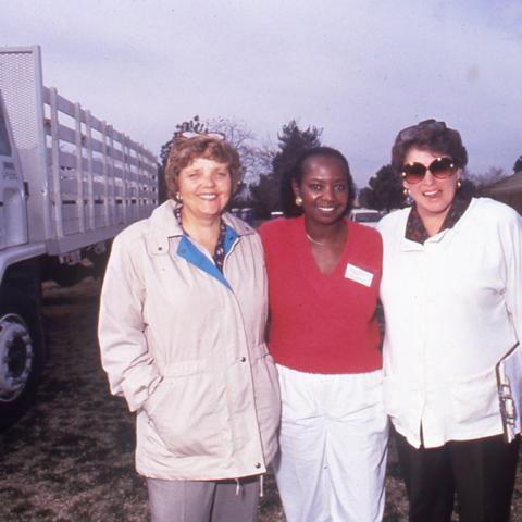 Provost Louanne Kennedy on the left with President Wilson, Spring 1994, University Archives Photograph Collection, Box 46