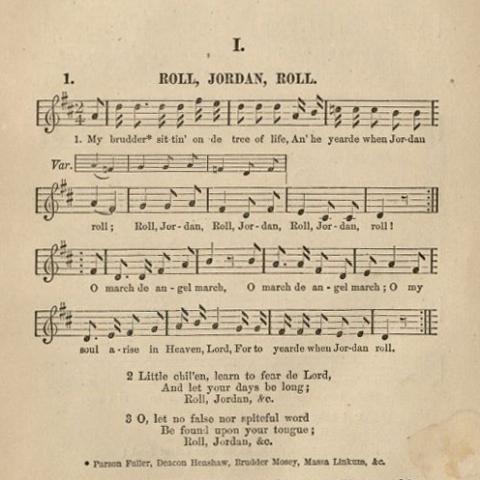 Roll, Jordan, Roll, lyrics and music in Slave Songs of the United States, 1867