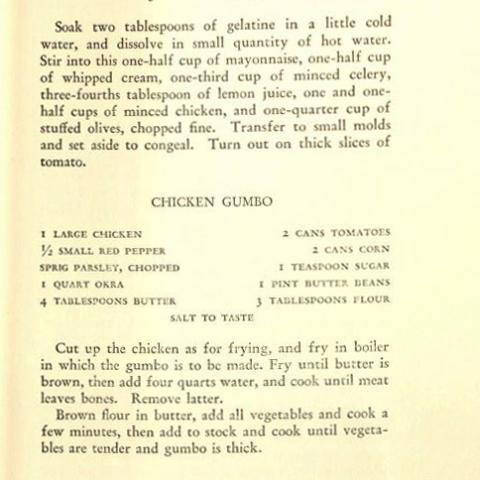 Chicken Gumbo recipe, in The Savannah Cook Book