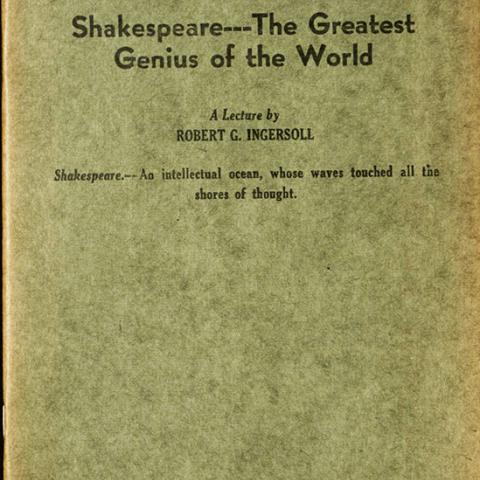 Cover of Shakespeare---The Greatest Genius of the World by Robert G. Ingersoll, N.D., Emanuel Haldeman-Julius Big Blue Books and Larger Books Collection, Box 4, Item 10