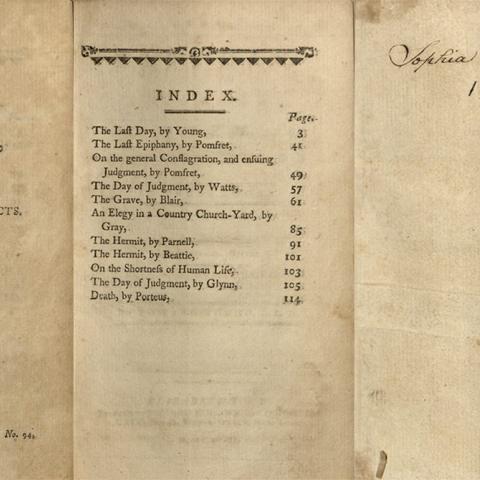 A Collection of Poems, on Religious and Moral Subjects, Extracted from the Most Celebrated Authors, 1797