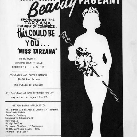 Handbill for the Miss Tarzana Beauty Pageant, 1976