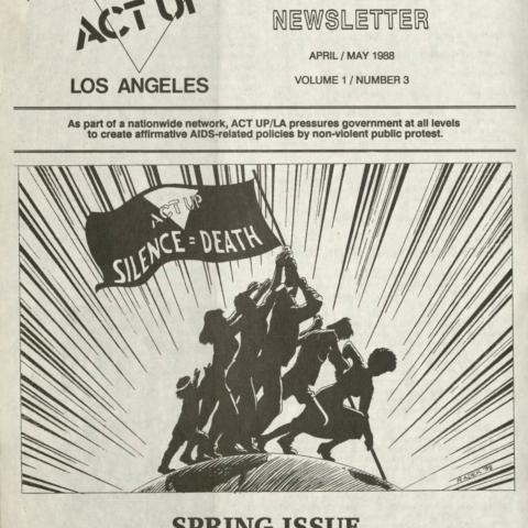 Cover of ActUp newsletter, spring 1988