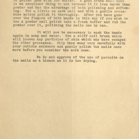 Grace-Mildred Culture Course instructions on how to do a manicure