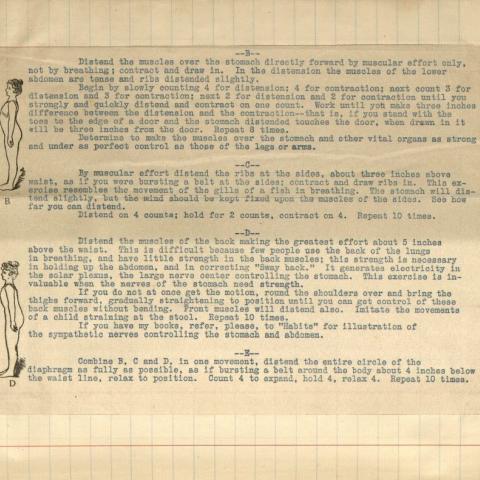 Written and visual instructions on muscle exercises