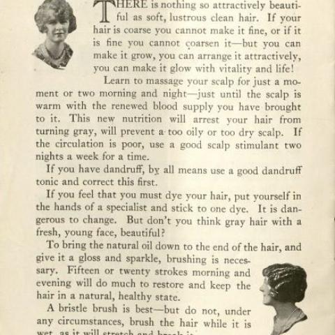 Advice on how to care for hair, in How to Treat Your Face
