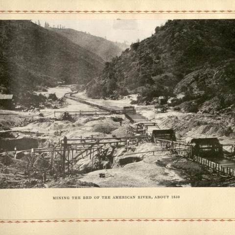 Mining the Bed of the American River, About 1859