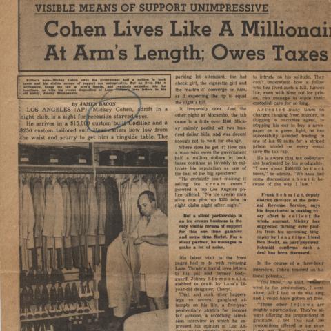"Cohen Lives like a Millionaire . . ." in Fort Wayne Journal-Gazette