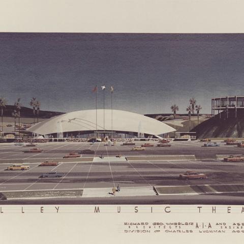 Artist's rendering of Valley Music Theatre by Richard Geo. Wheeler and Associates, ca. 1962