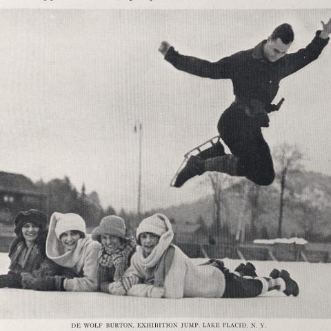 De Wolf Burton executing an exhibition jump at Lake Placid from The Art of Skating