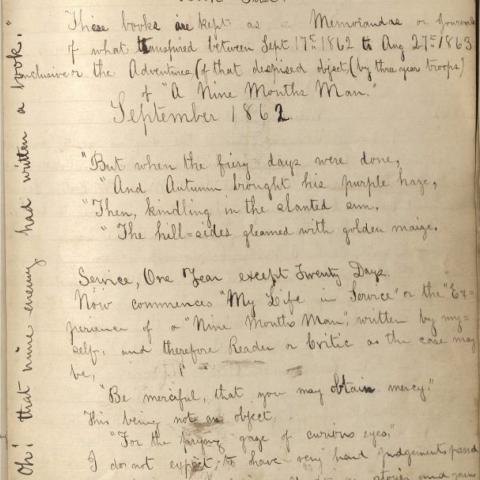 First page of Dargan's Journal