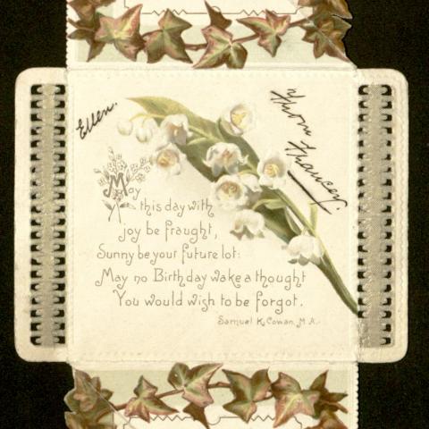 Interior of birthday card