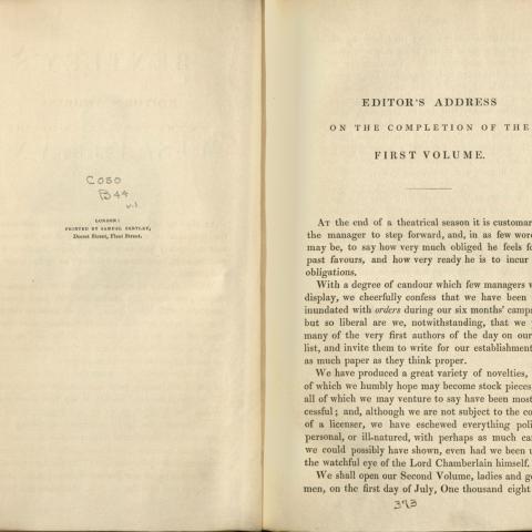 Bentley's Miscellany, Volume 1, (1837), Editor's Address by "Boz"