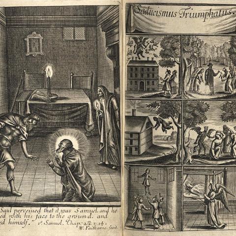 Front plate of Joseph Glanvil's "Saducismus Triumphatus: Or, Full and Plain Evidence Concerning Witches and Apparitions." BF 1581 A2 G4 1682